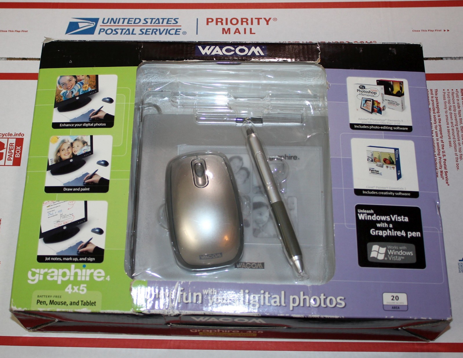 Wacom Graphire 4 CTE-440 / CTE440S USB Grapics Tablet with Stylus Pen and Mouse