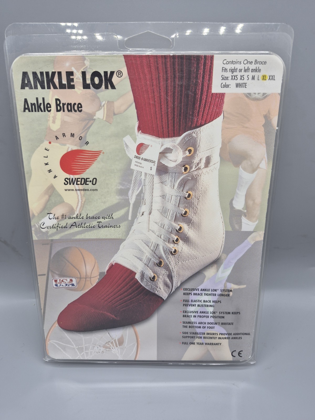 Swede-O Inner Lok 8 Ankle Support White XLarge Free Shipping