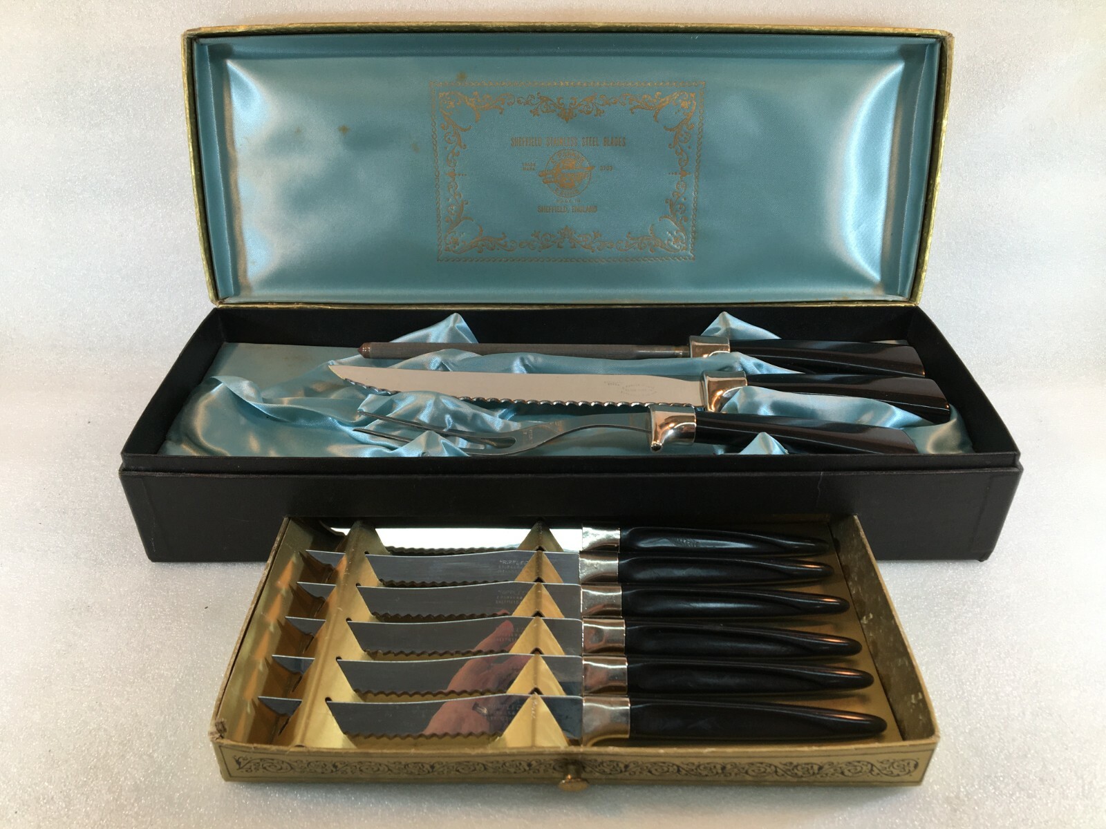 E. Parker & Sons Sheffield 3709 Stainless Steel Blades Cutlery Set w/6 Steak Kni