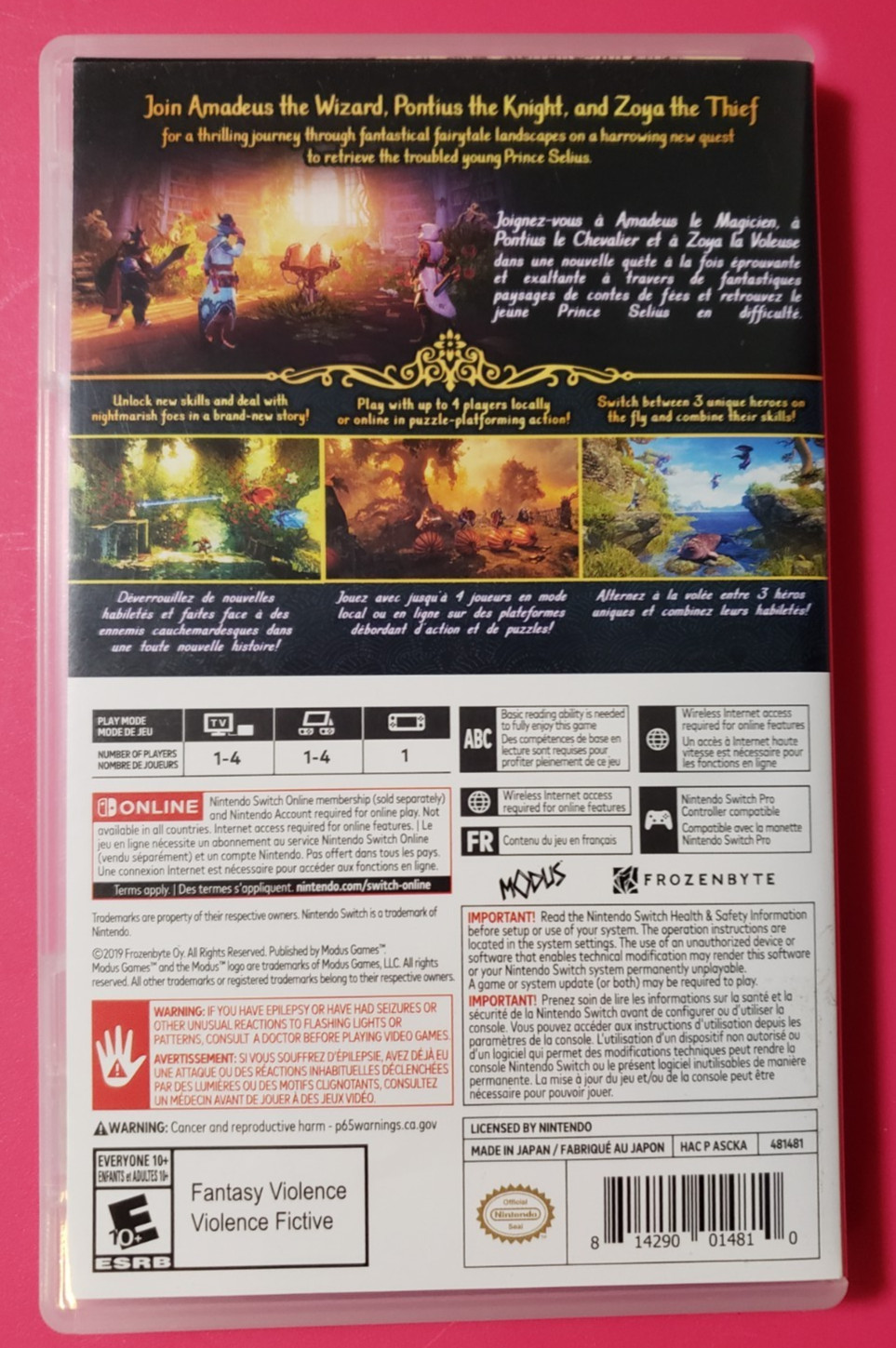Trine 4: The Nightmare Prince - Nintendo Switch CASE & MAP ONLY