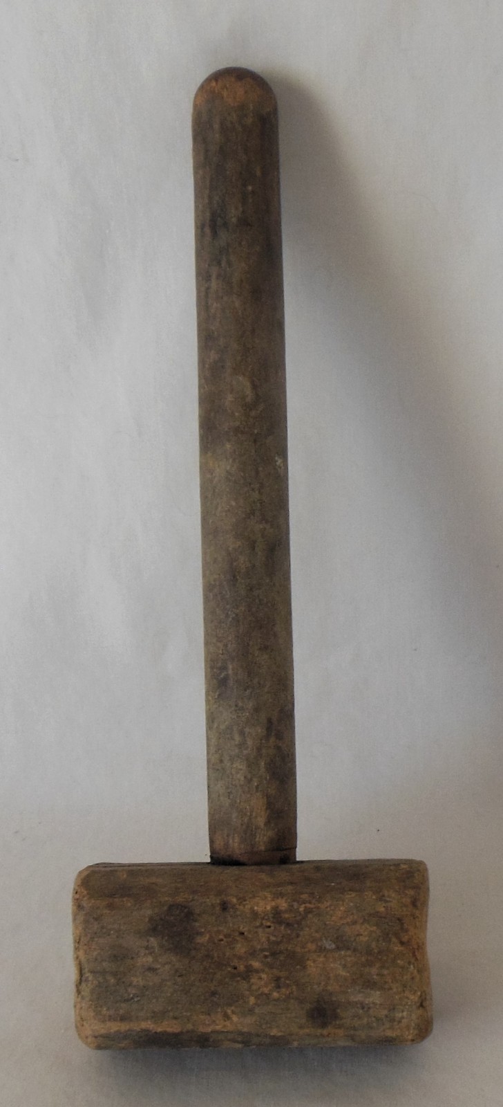 Primitive Vintage Small Rectangular Wood Mallet 8¾ Inches