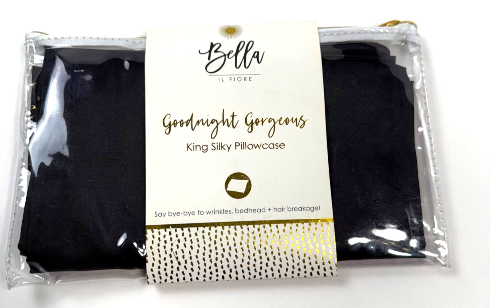 Bella IL Fiore Silky Pillowcase King Black