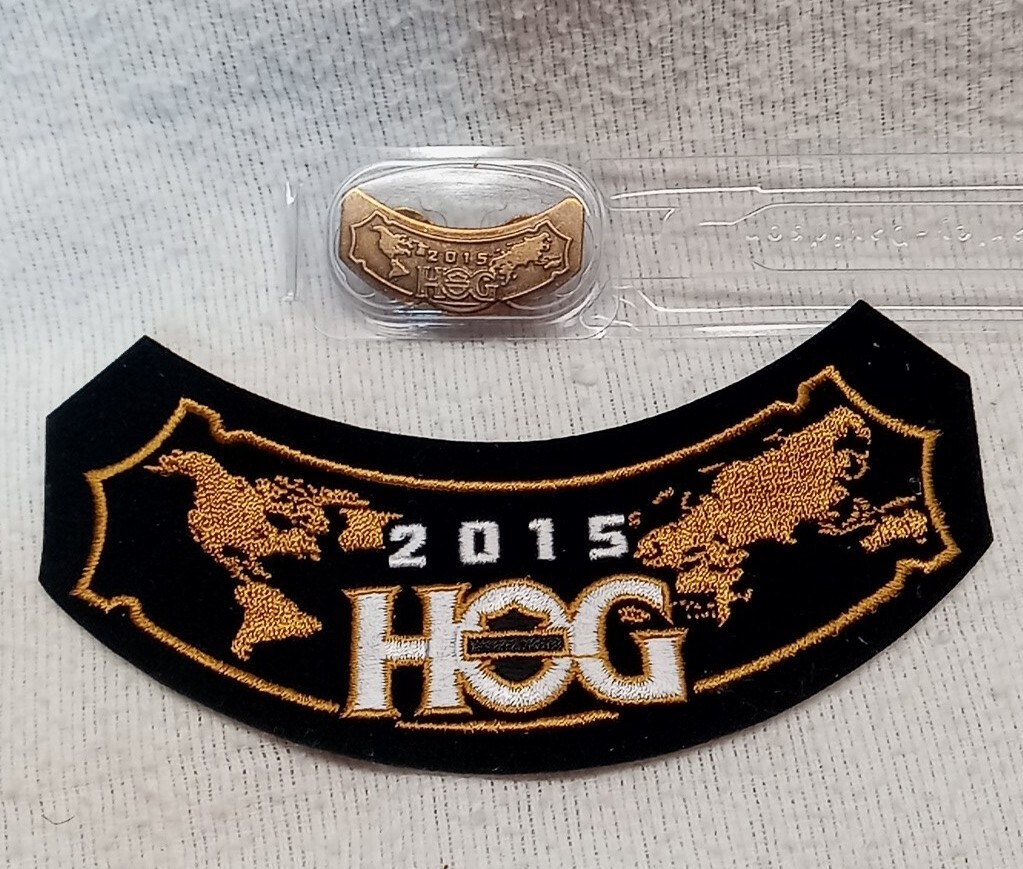 2015 HOG Patch & Pin Membership rocker set Harley Davidson Owners Group Unused