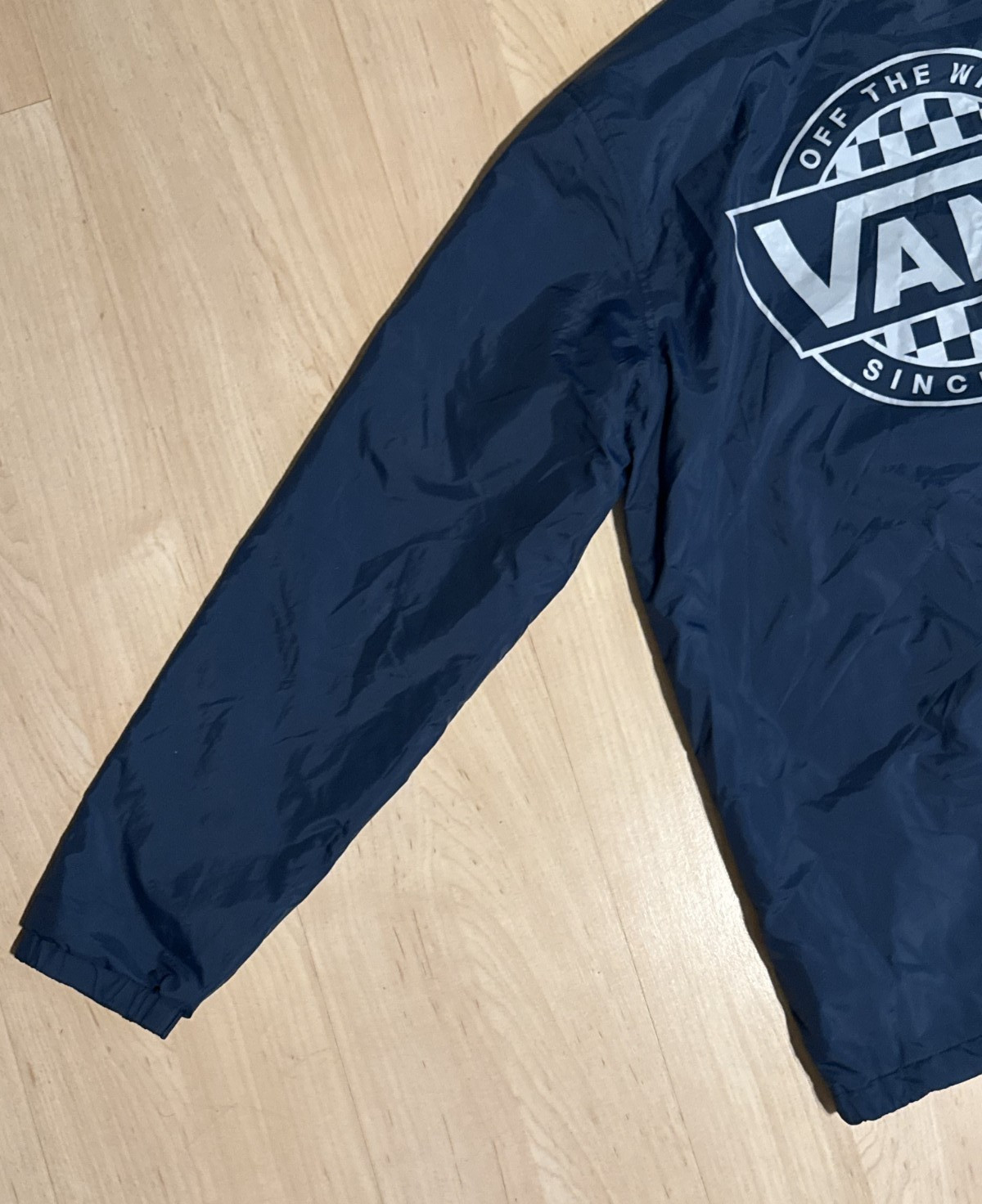 Vans Off The Wall Button Rain/Windbreaker Shell Jacket Navy Men’s Size Small
