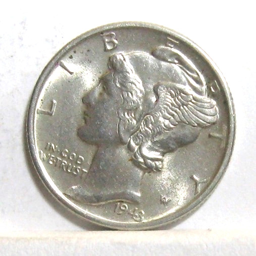 1943-D MERCURY DIME. UNC  Details $1.75 eBay Shipping Combined to $20 value
