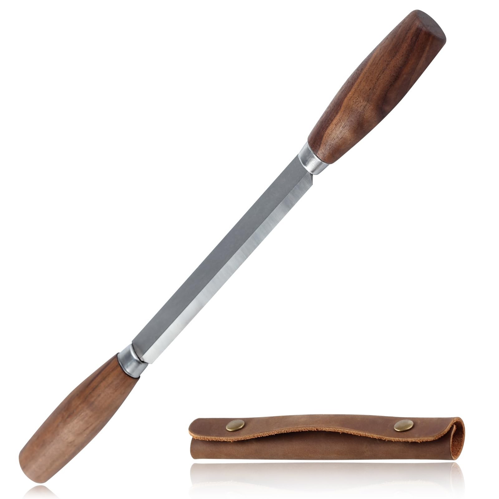 Woodworking Tool 4.3 Inch Drawknife SK5 Draw Knife with Leather Sheath