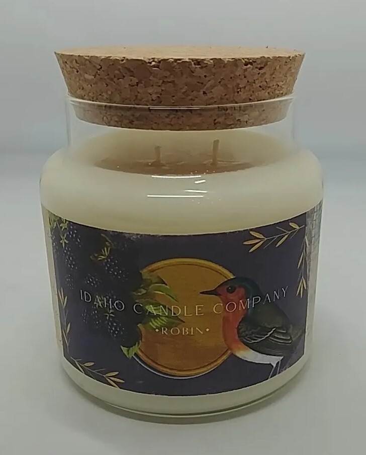 NEW RARE Idaho Candle Co ROBIN Soy Wax 2-WICK Hand Poured Candle 14 OZ (B3-i7)