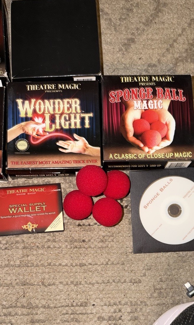 Magic Trick Kit Lot Theatre Magic Fire Wallet Levitator Gift Set DVD