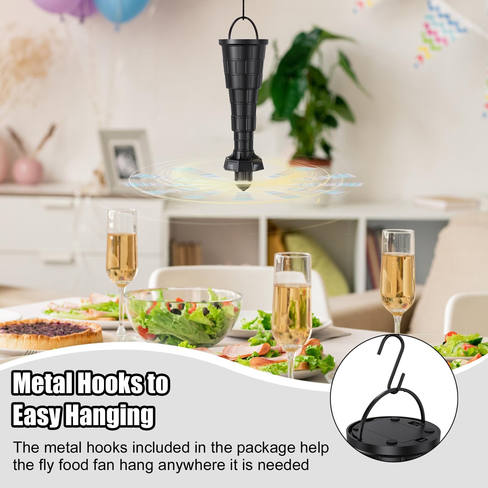Fly Fans for Tables 4 Pack, Table Fan to Keep Flies Away, Portable Automatic ...