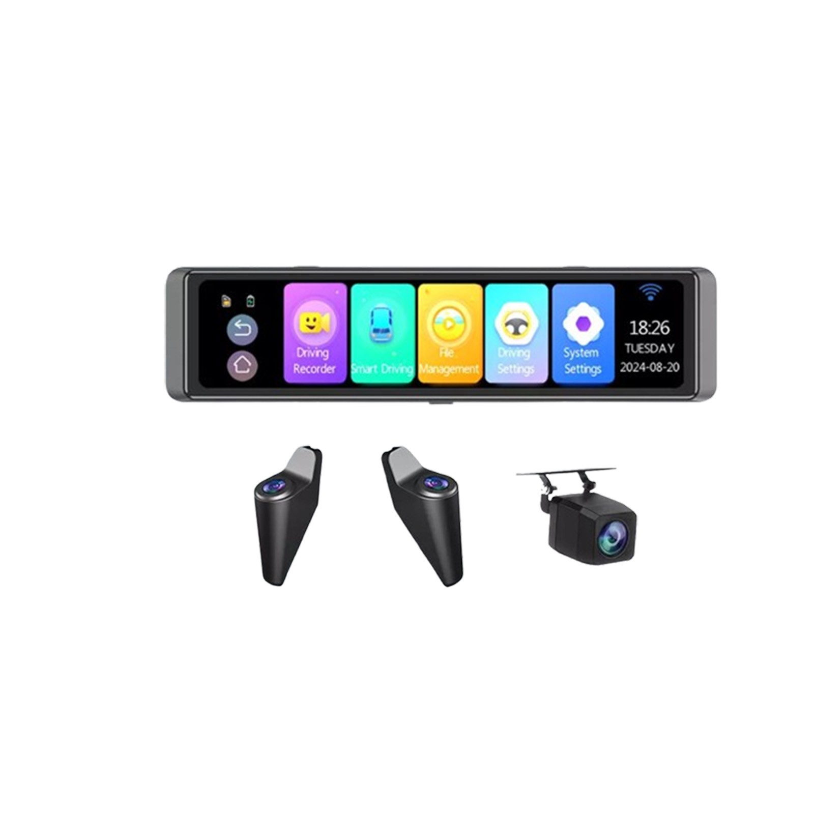 360 Degree Car Rearview Mirror Dash Cam 4 Channels Car Cameras 4K+1080P ADAS BE1