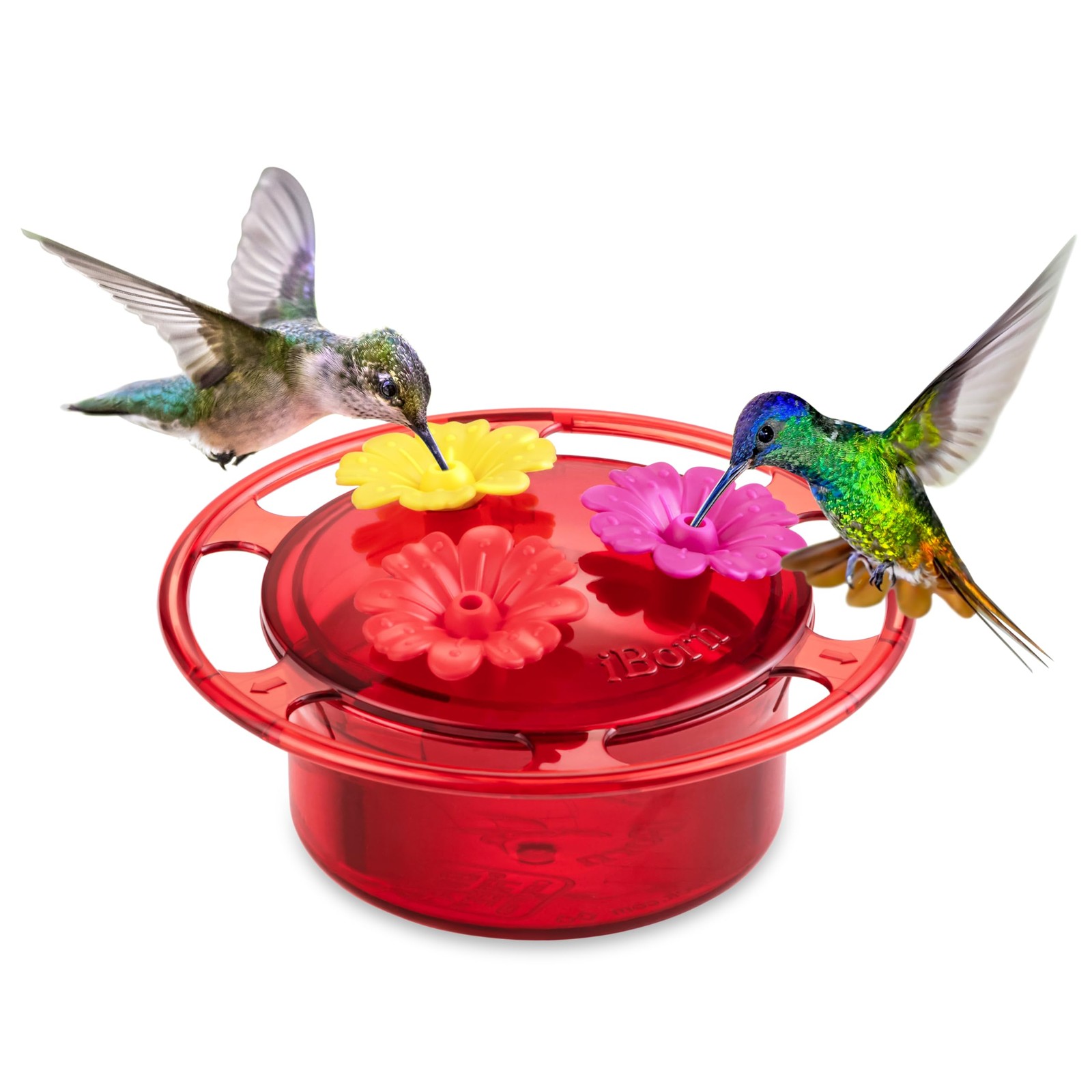 iBorn Handheld Hummingbird Feeders for Outdoors, Hand Feeder Red