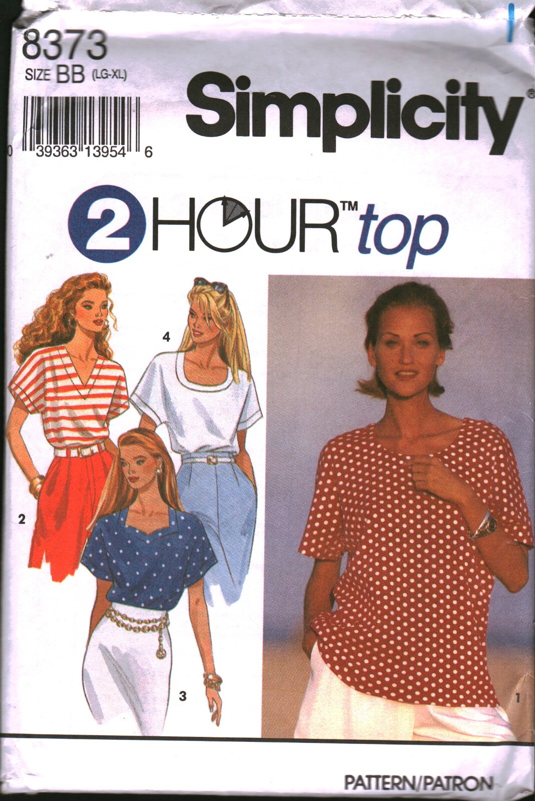 8373 Vintage Simplicity SEWING Pattern Misses Pullover Top Neckline Variations