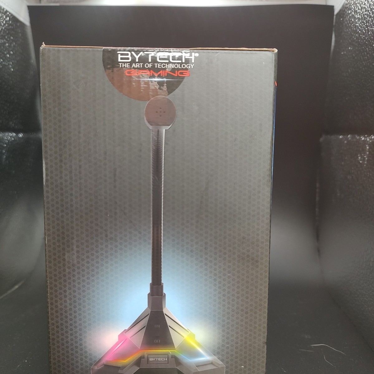 New ByTech Adjustable Gaming Multicolor Glow Microphone Black