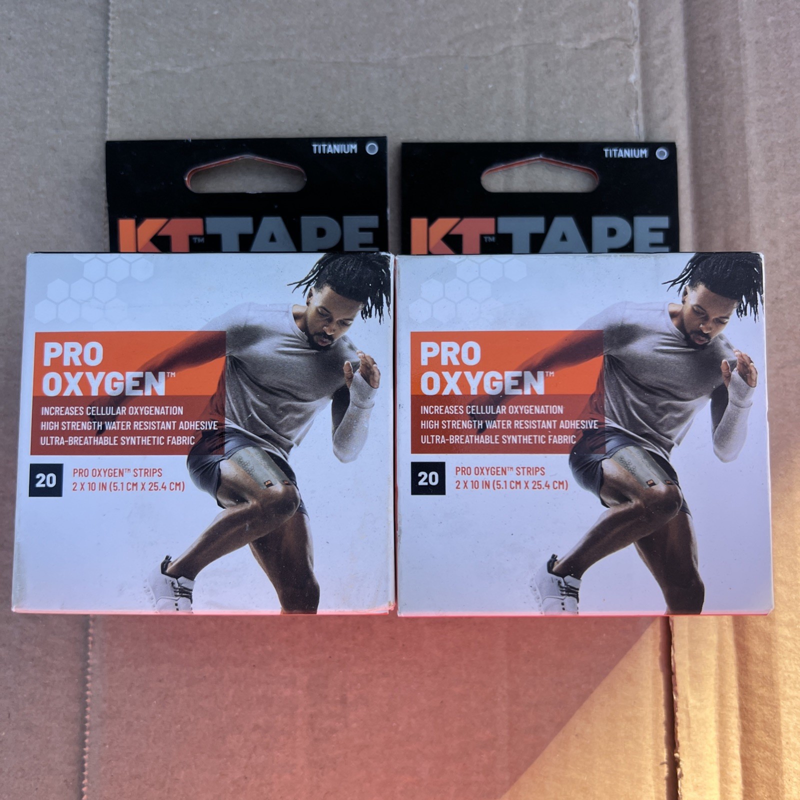 Lot of 2- KT TAPE Pro Oxygen Strips 2 x 10 inches, 20 Each Box-40 Total
