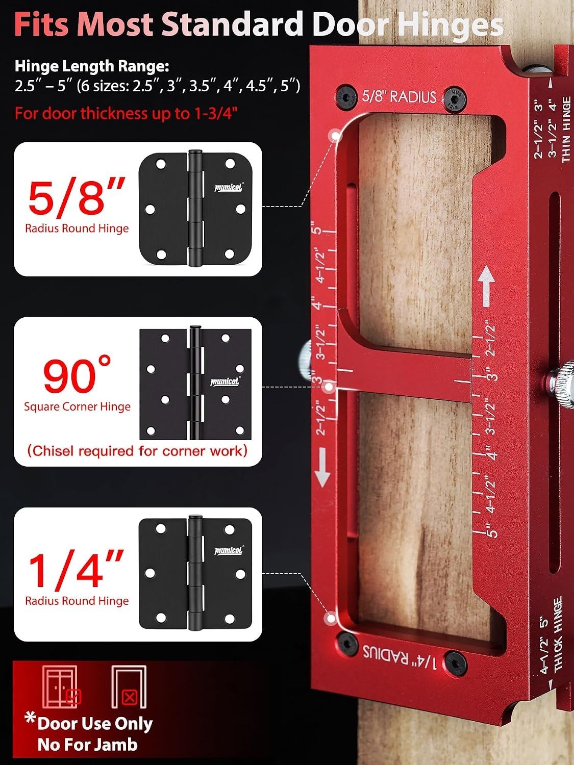 Door Hinge Jig & Lock Hole Drilling Kit – Adjustable Aluminum Router Template...