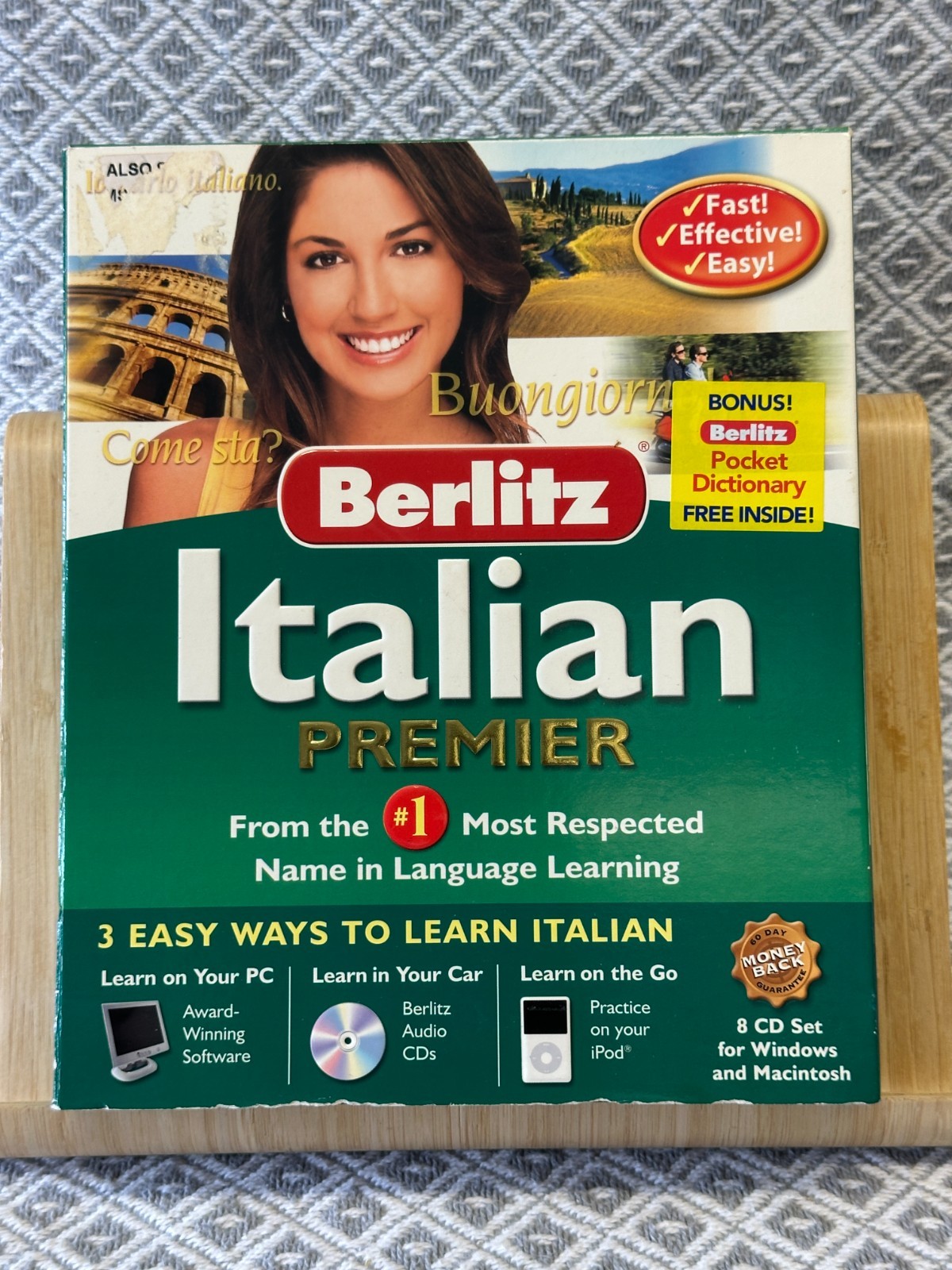 OPEN BOX BERLITZ Italian Premier 8-CD Set Language Course Software w/User Manual