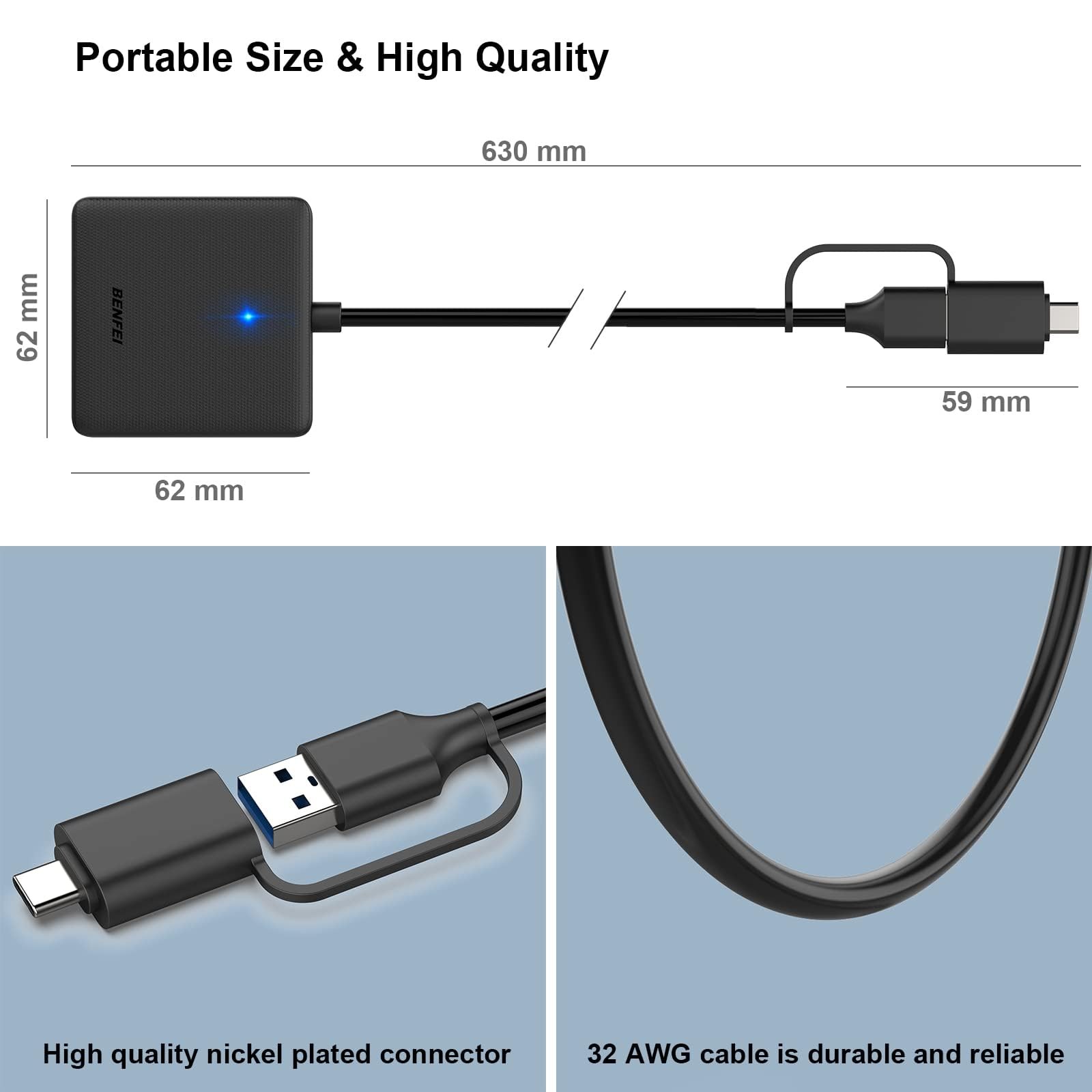 Memory Card Reader, BENFEI 4in1 USB 3.0 and 4-IN-1 C/A