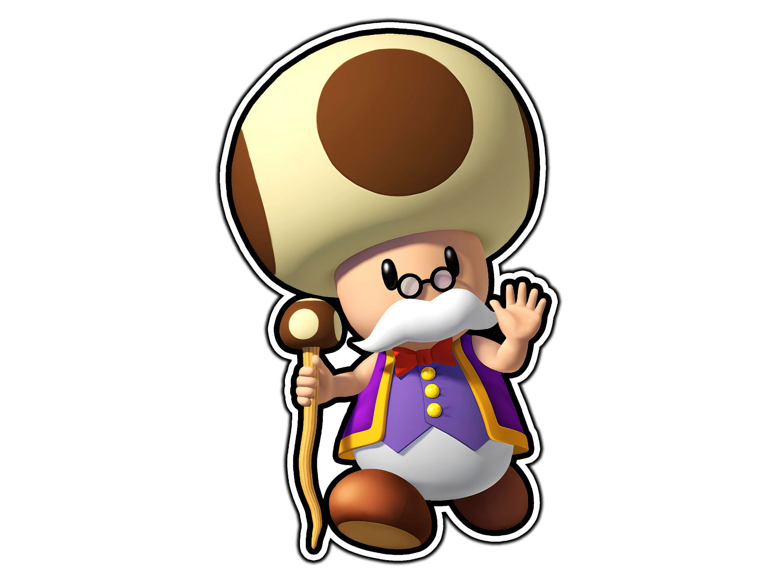 Toadsworth Mushroom Kingdom Sticker Waterproof Vinyl Decal Die-Cut Car