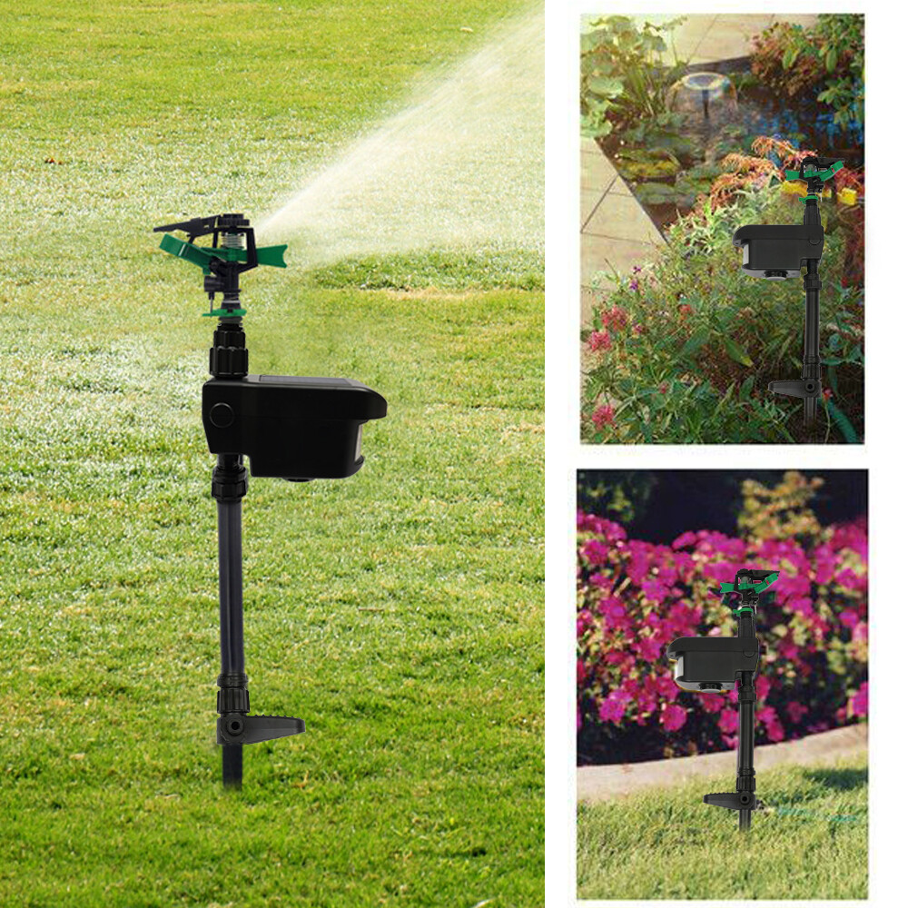 Solar Animal Repeller Water Spray Sprinkler Deterrent Sensor Motion Activated