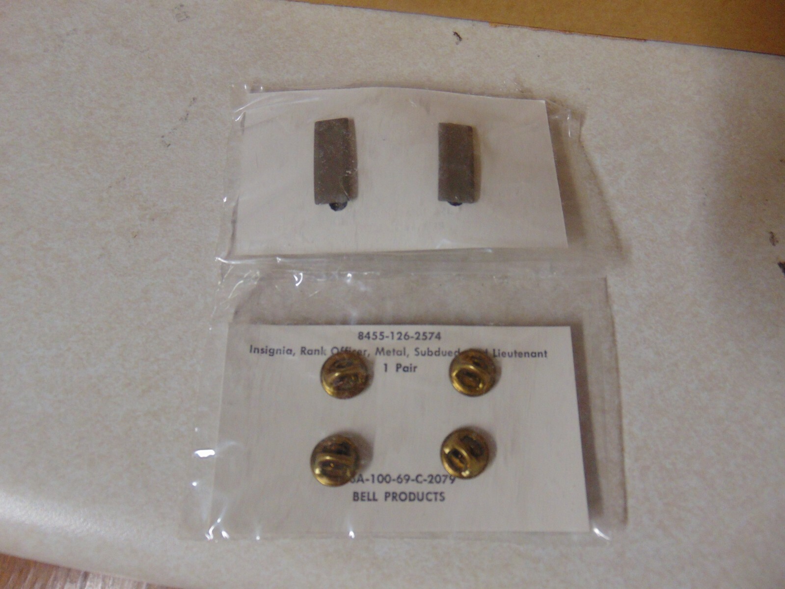 MILITARY INSIGNIA BRAND NEW METAL SUBDUED SET OF 2 2ND LIEUTENANT BARS
