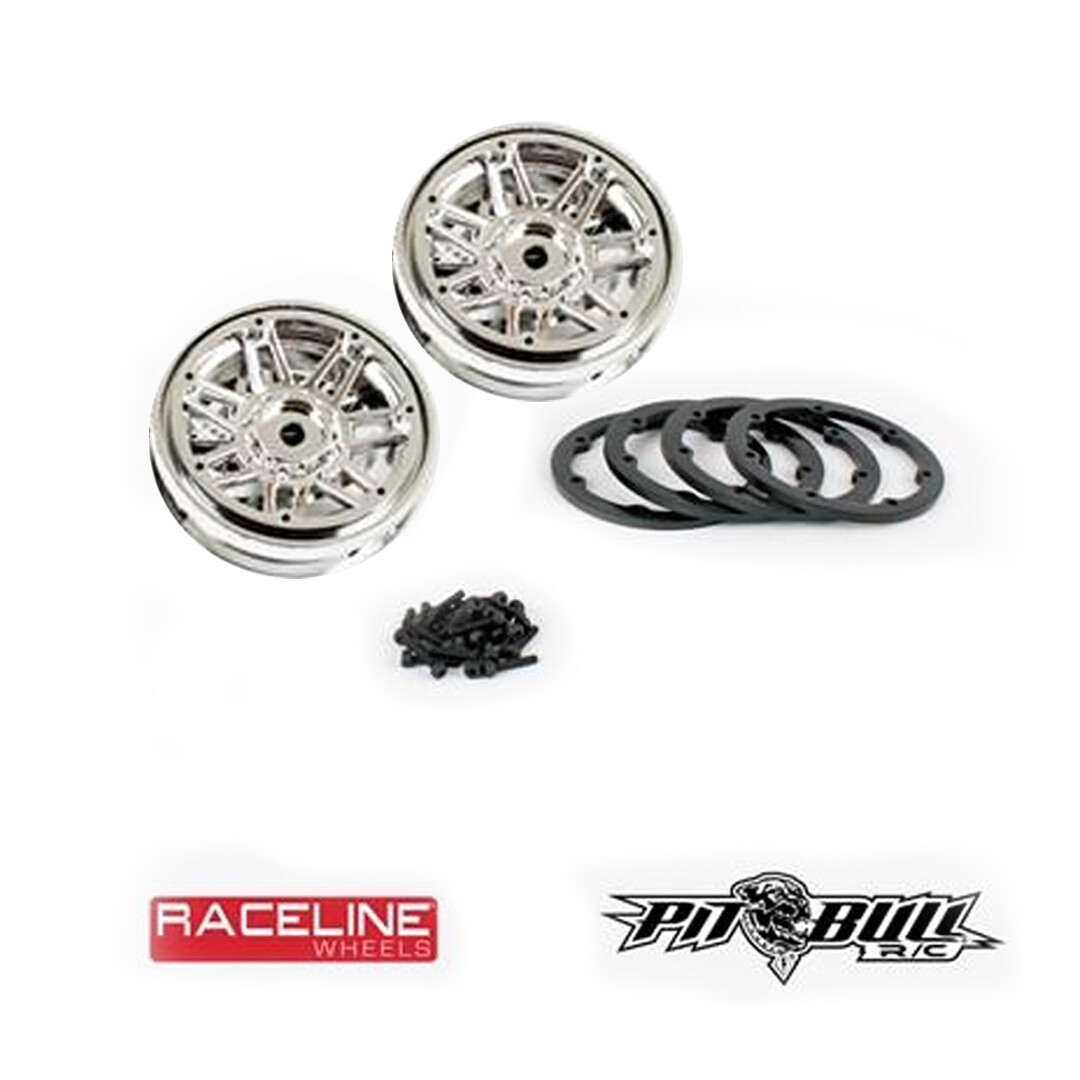 NEW PITBULL Raceline Chrome Beadlock Wheels Injector with Rings PBW22931CB