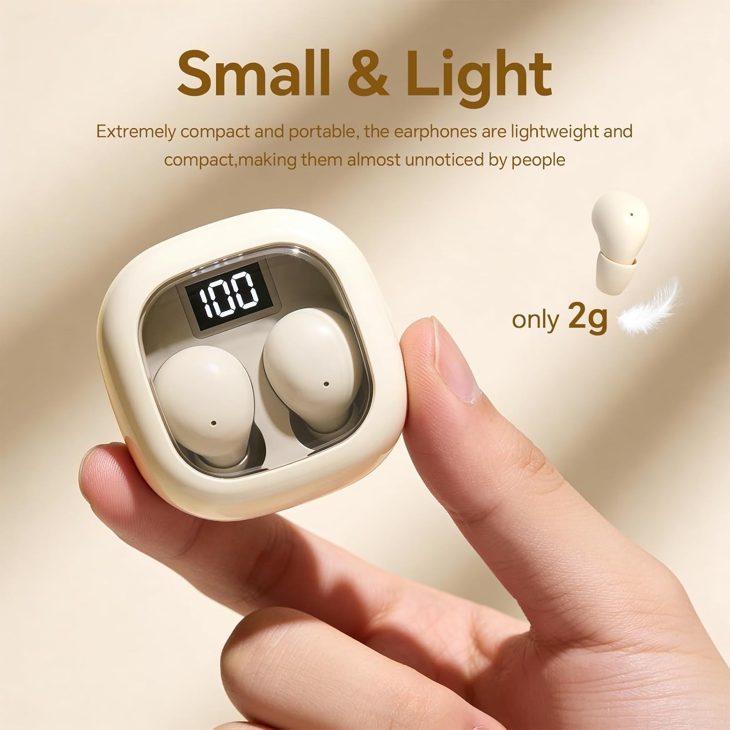 Lightweight Bluetooth 5.3 Earbuds: Invisible Design for Clear Calls & Music