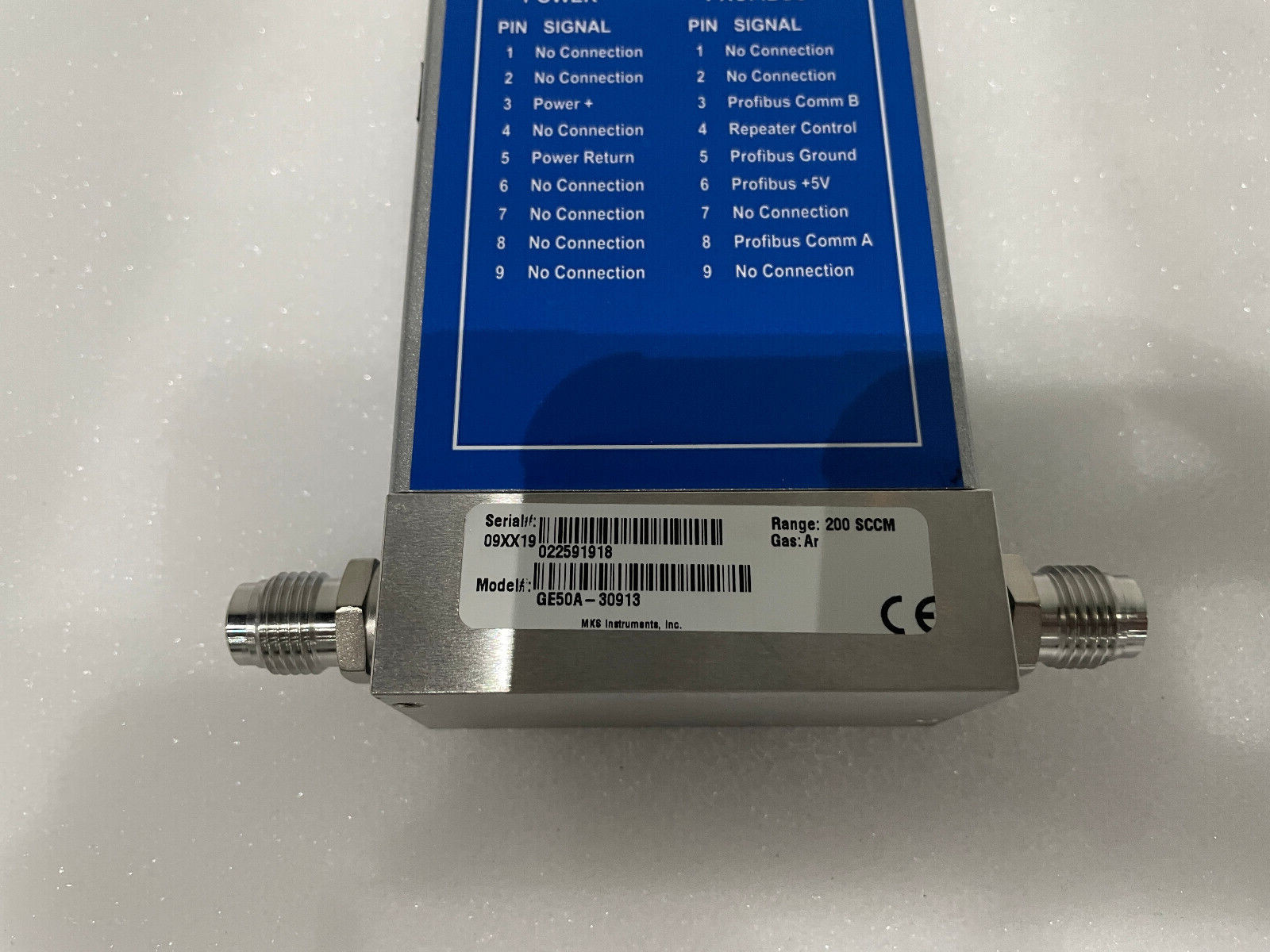 MKS GE50A-30913 Mass Flow Controller 200 SCCM Ar