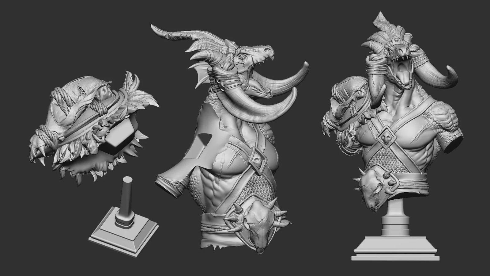 Lizardfolk Warlord - Resin Display Bust