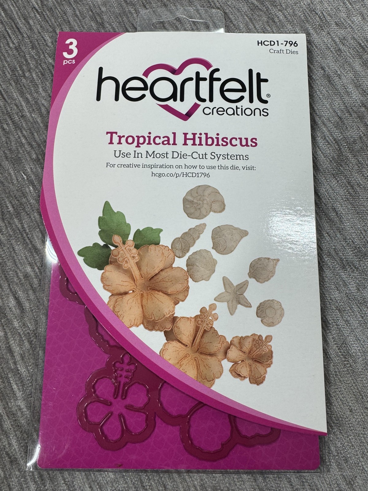 Heartfelt Creations Tropical Hibiscus Craft Die Set HCD1-796 3 pcs Flowers