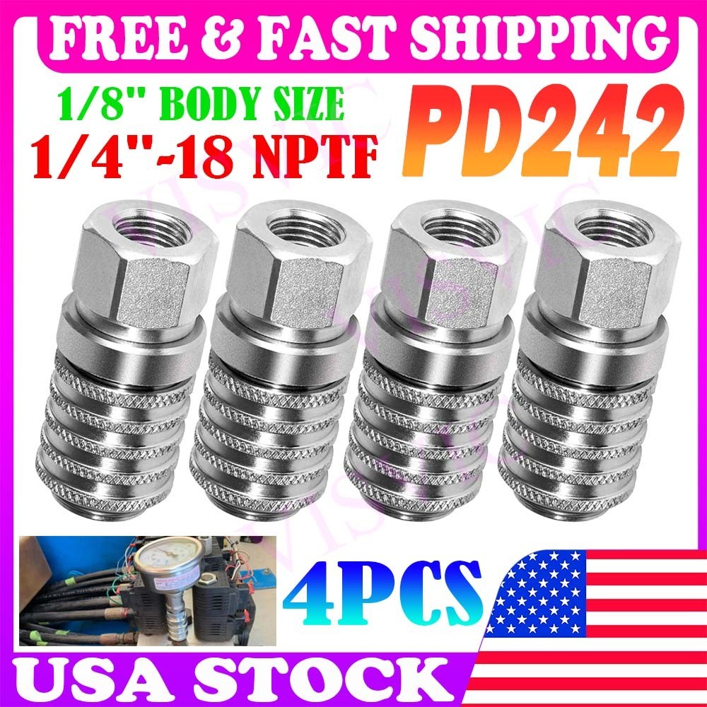 4pcs Test Port Quick Coupler PD242 Series Fit Diagnostic Equipment Internal Pipe