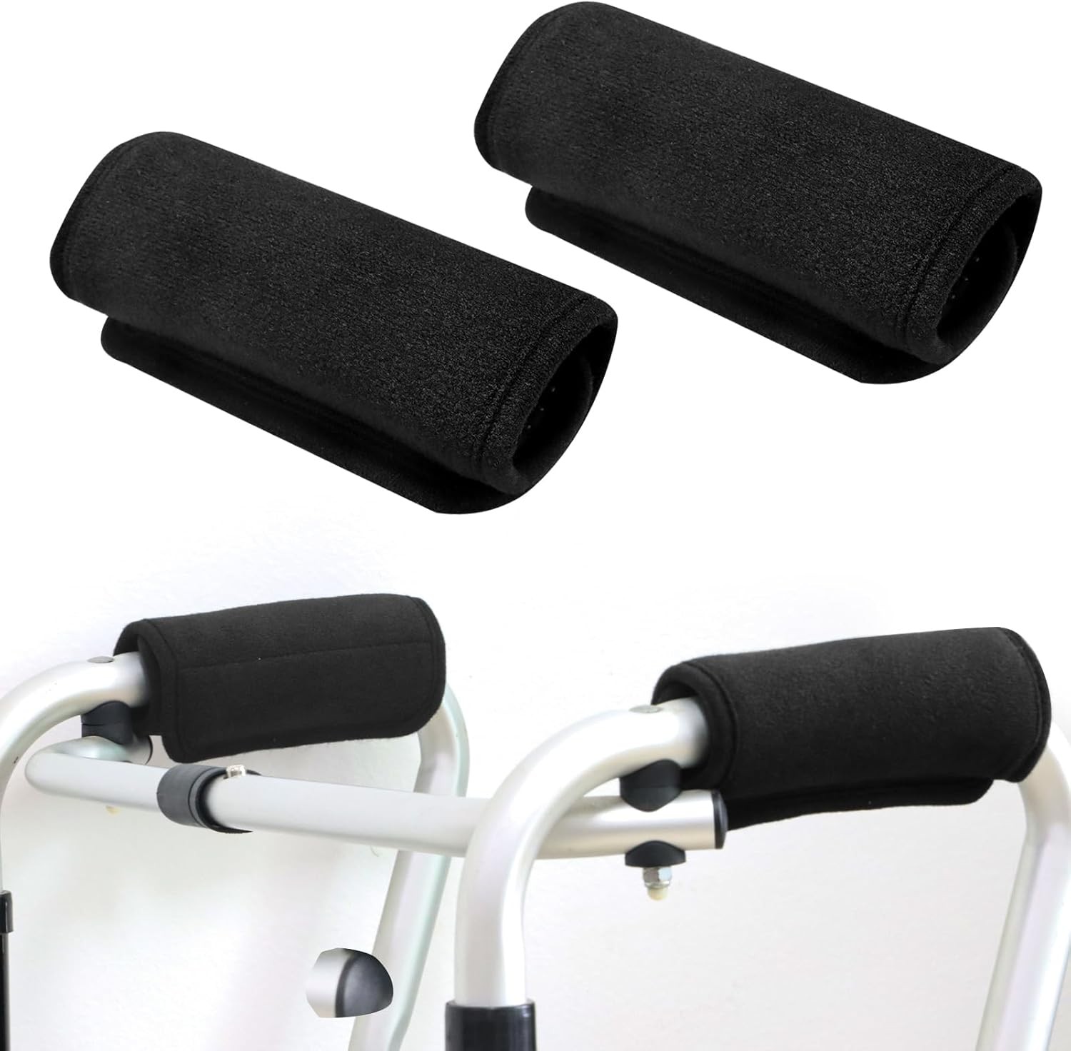 2 Pack Walker Handle Cushions Grip Covers Pads Padded Black