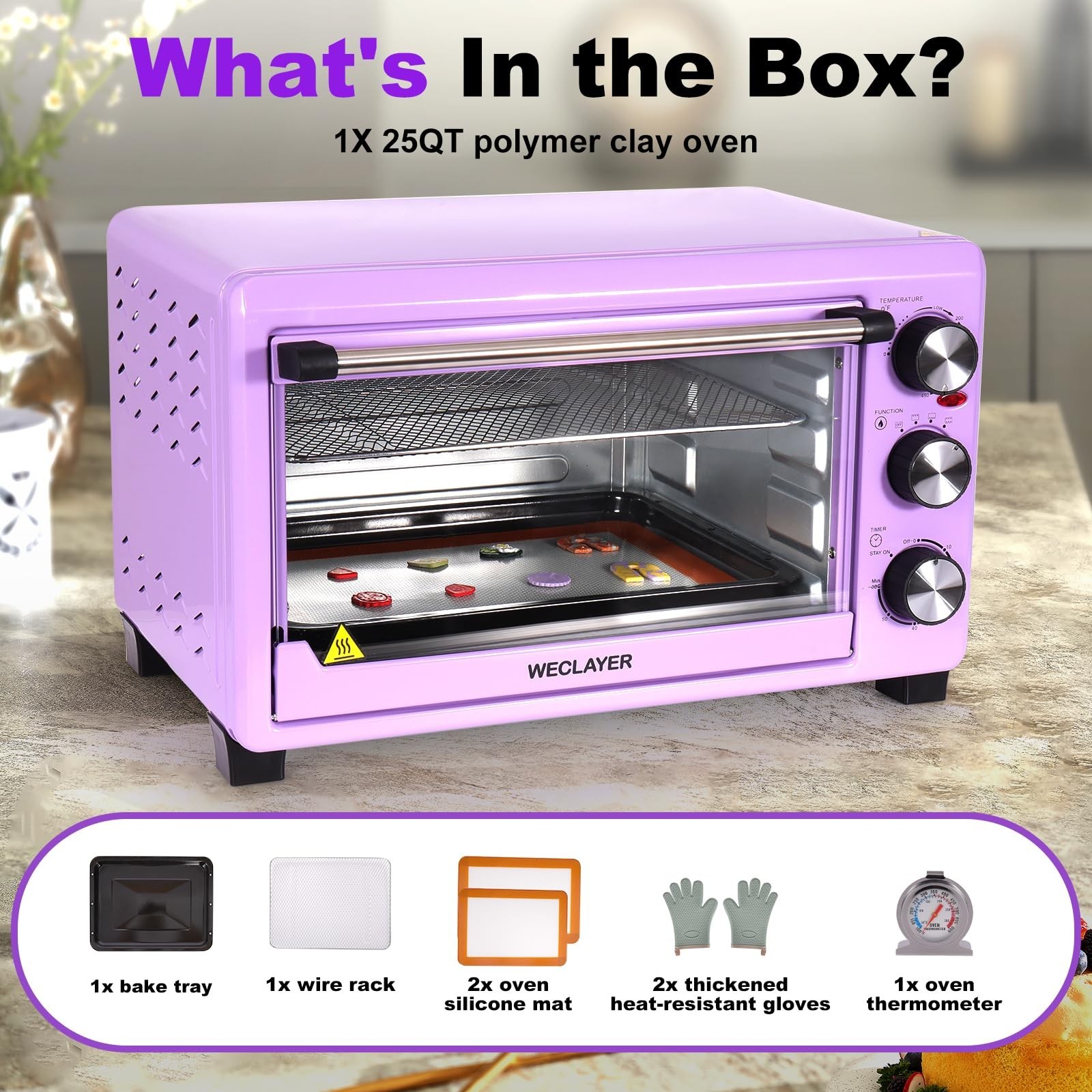 25QT Polymer Clay Oven with Adjustable Time & Temperature,Large Capacity Elec...