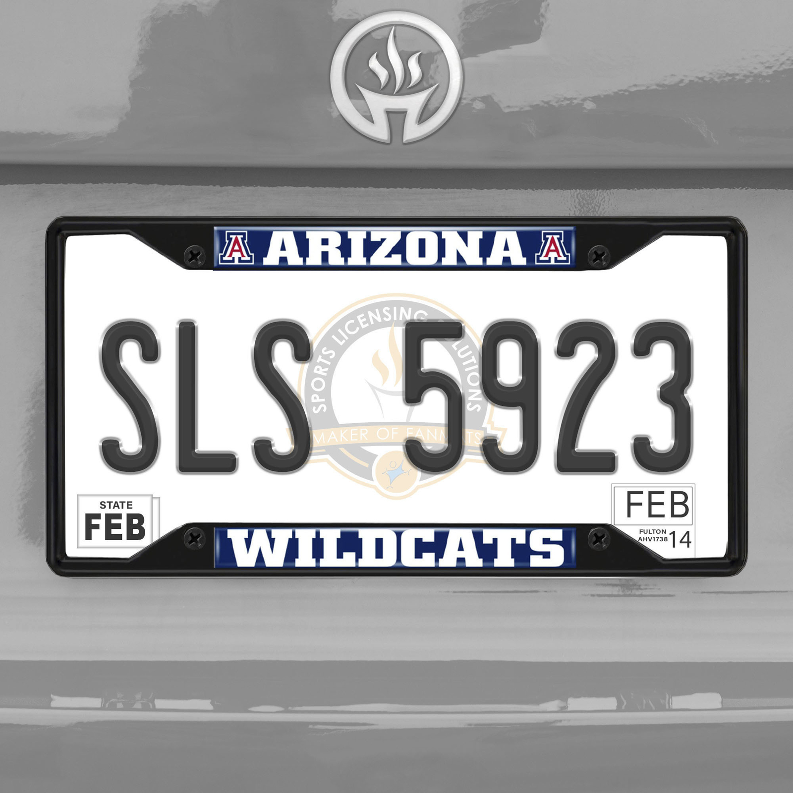 Fanmats Arizona Wildcats Black Metal License Plate Frame