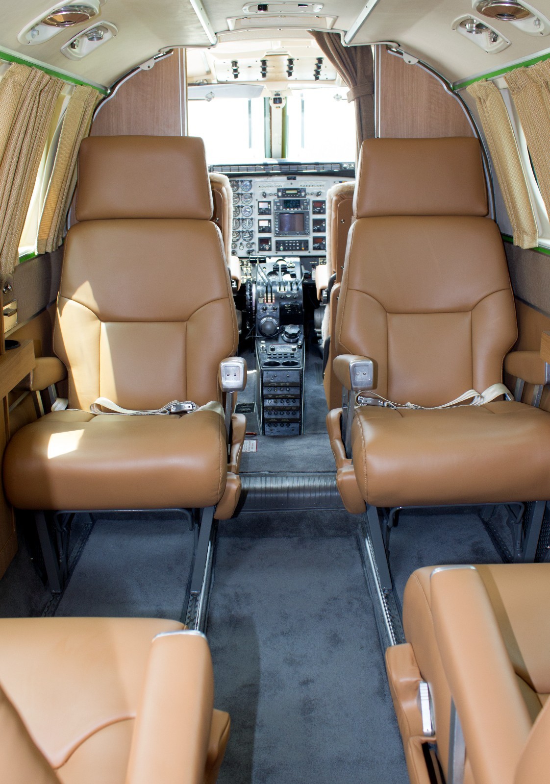 Beechcraft King Air 200 custom leather interior