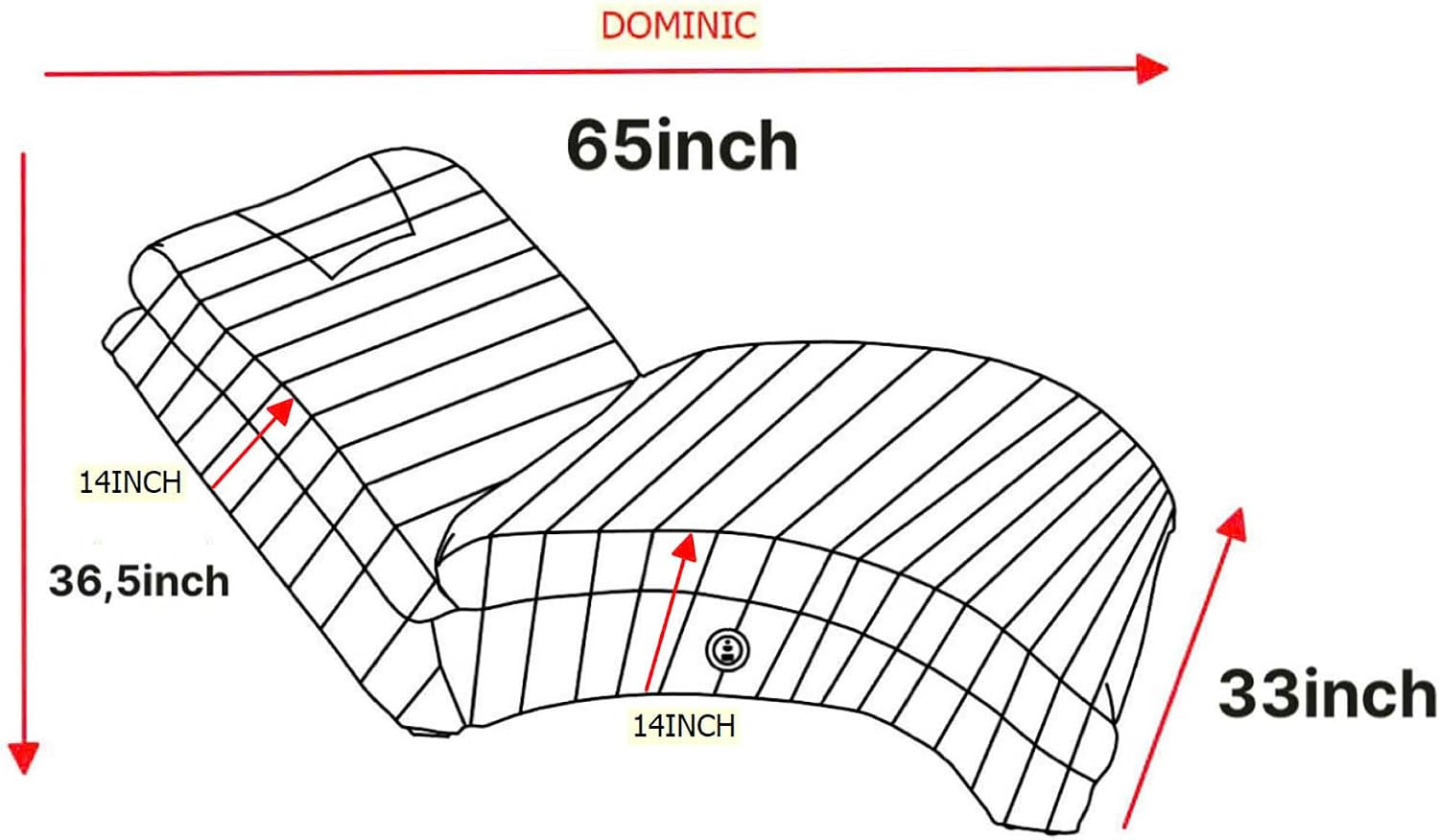 Grey Chaise Lounge with USB