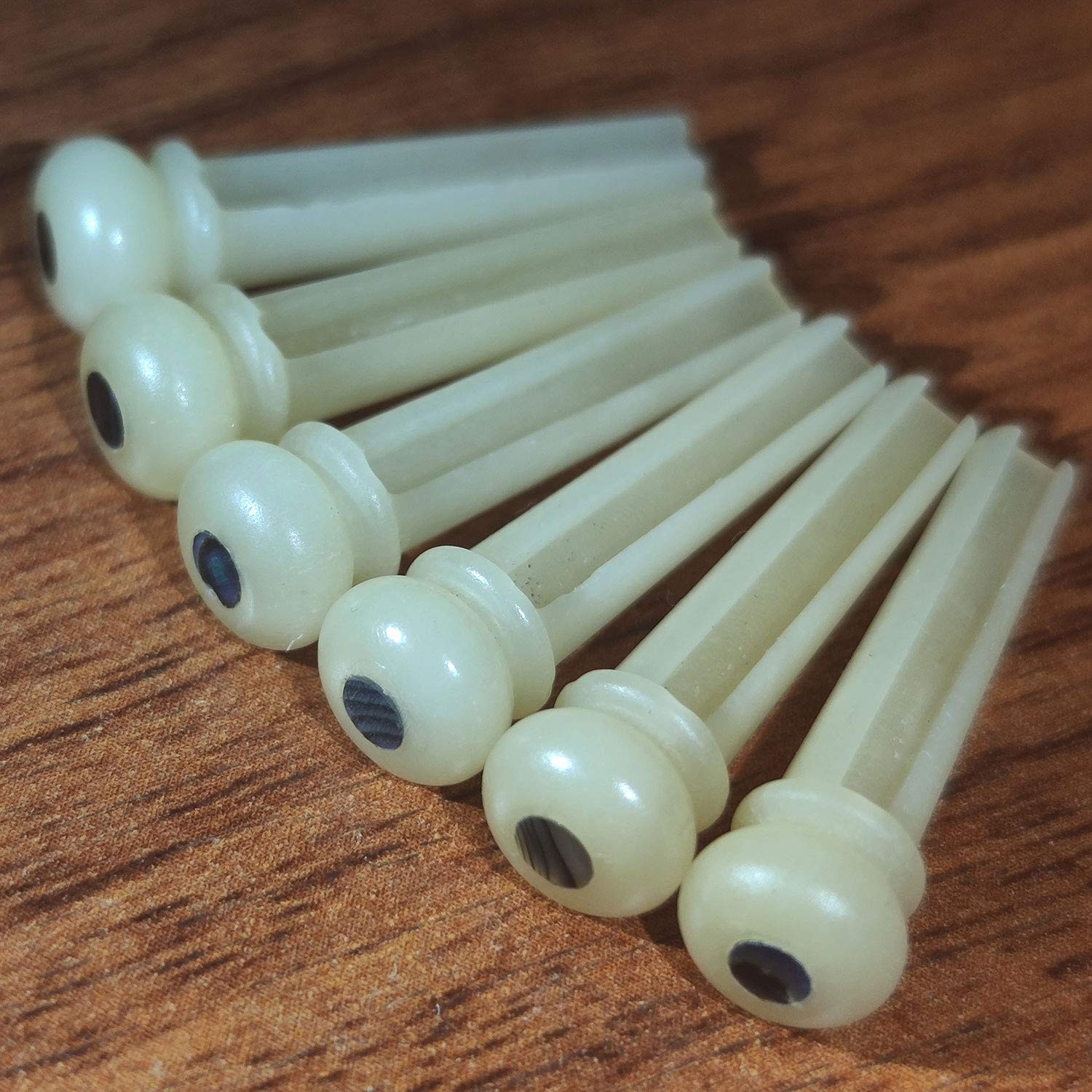 Vencetmat Unbleached Acoustic Guitar Bridge Pins,Made of Real 6 Pcs