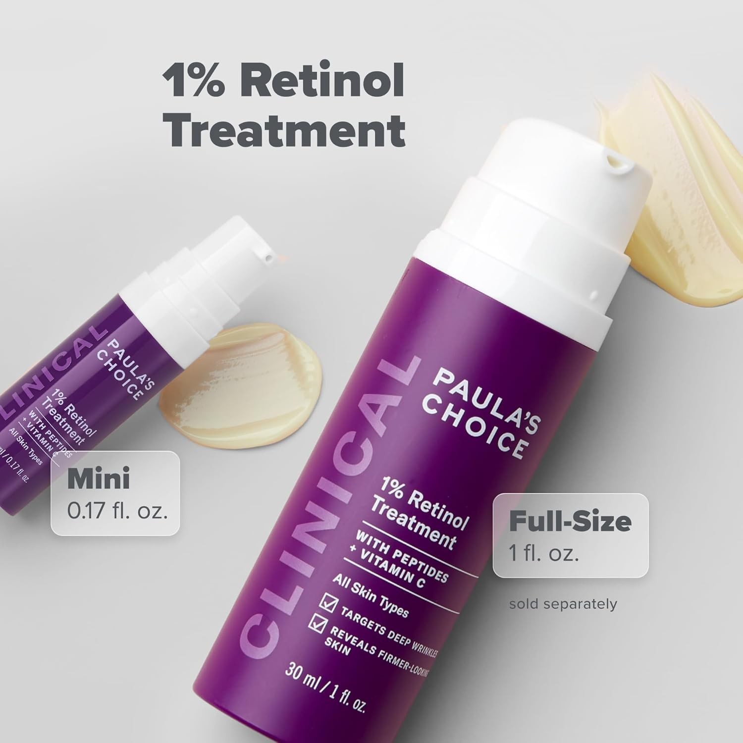 Paula's Choice CLINICAL 1% Retinol Face Treatment with Peptides, Vitamin C & Lic