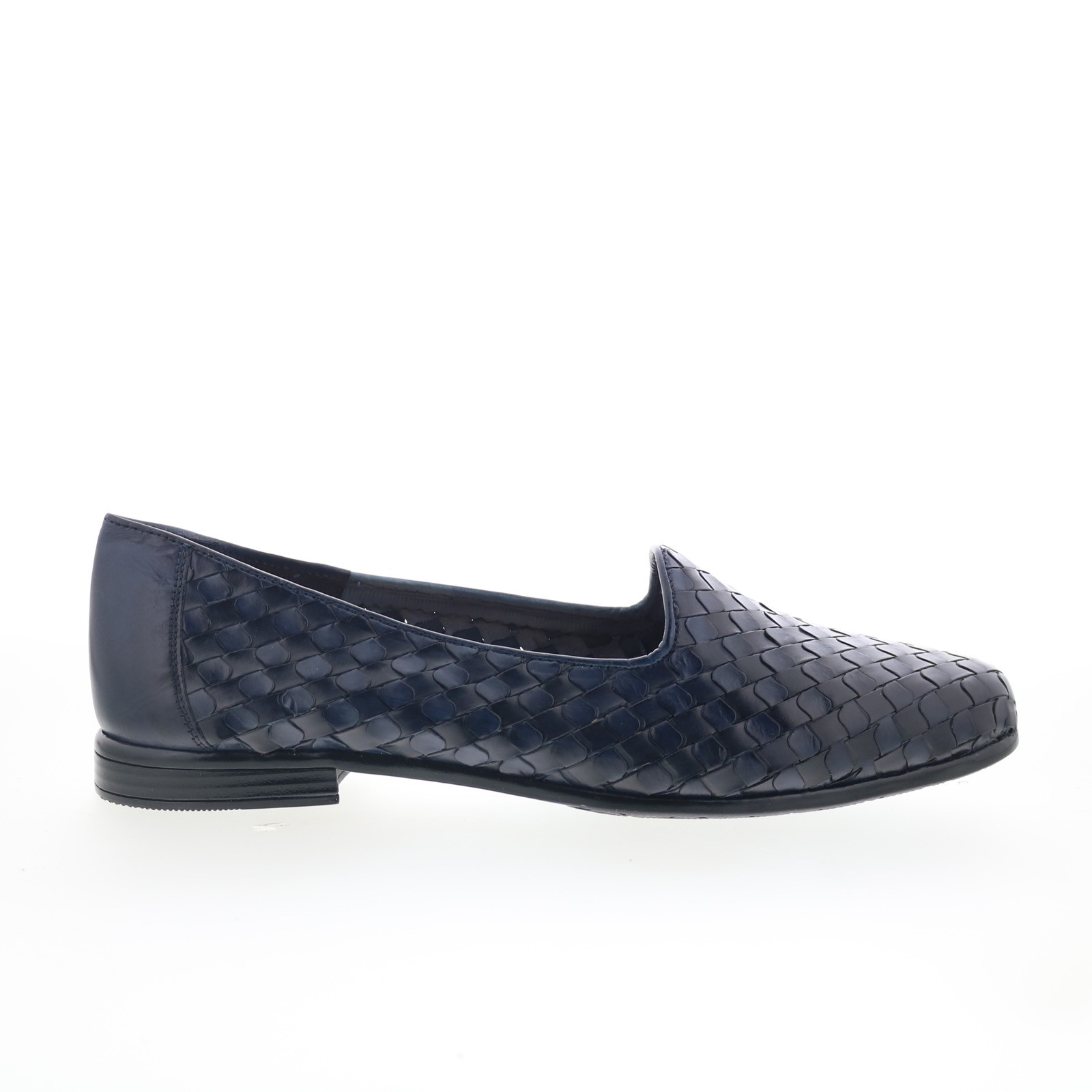 Trotters Lizette T2365-400 Womens Blue Leather Slip On Loafer Flats Shoes