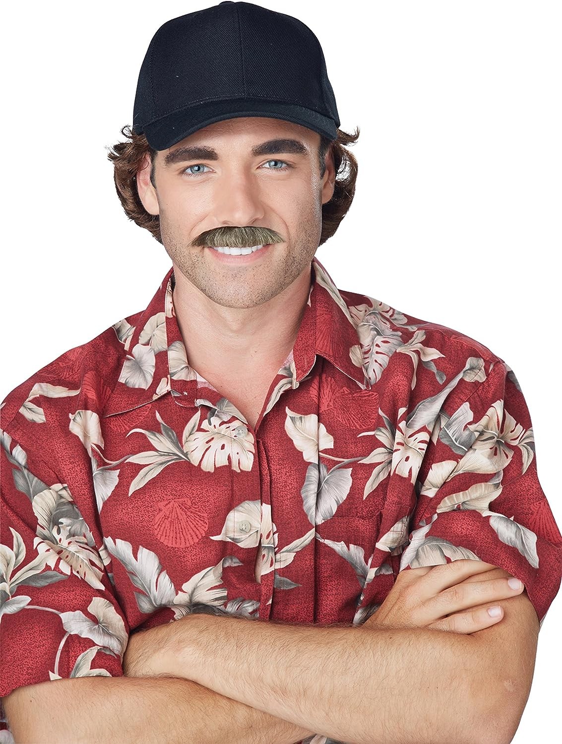 The Magnum Moustache Brown Fancy Dress Up Halloween Adult Costume Accessory