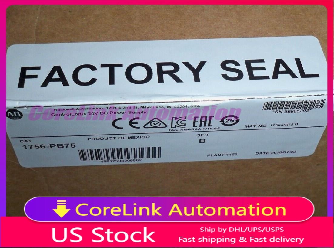 New Allen-Bradley AB 1756-PB75 / B ControlLogix 24V DC Power Supply 1756PB75
