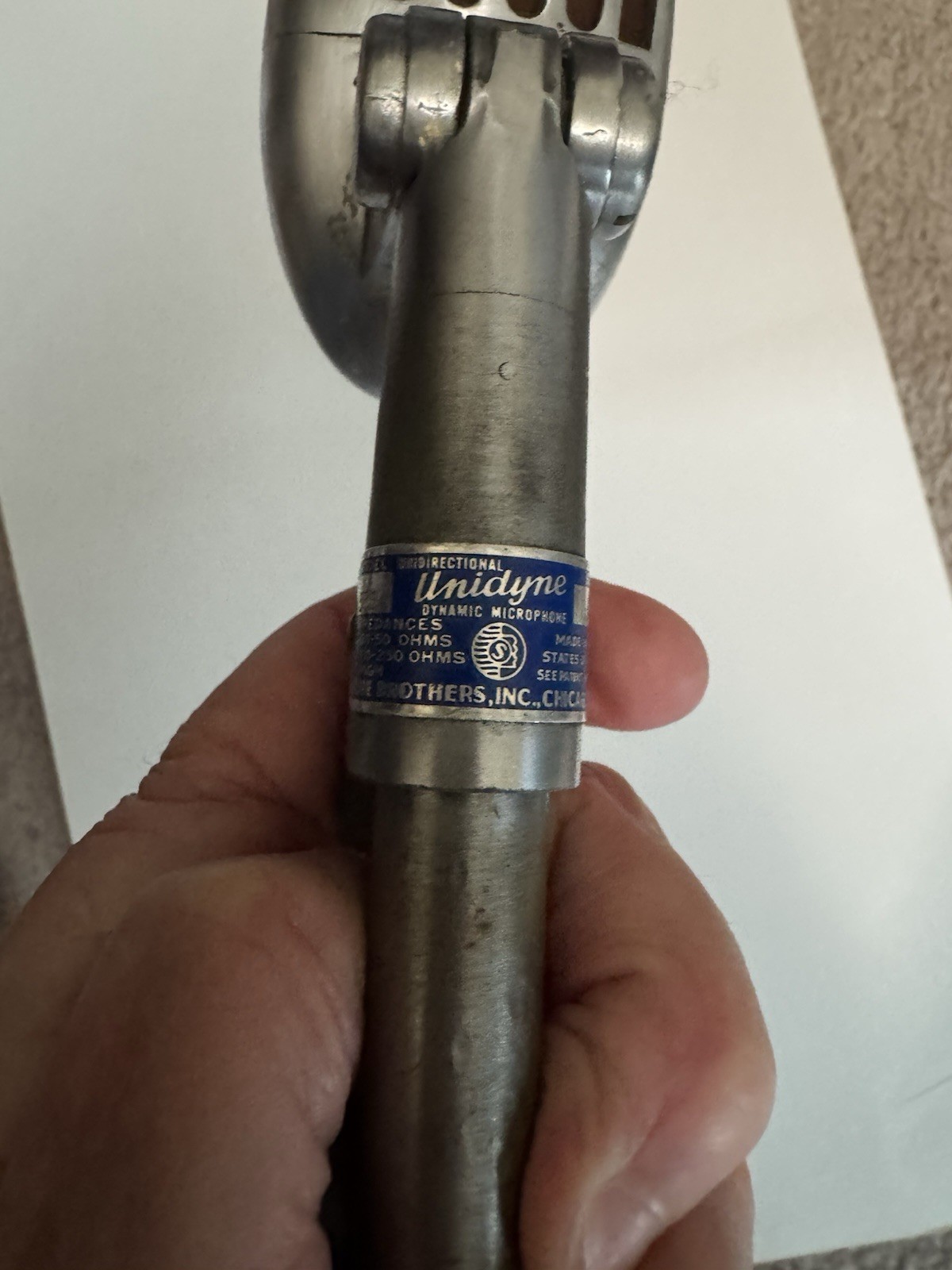 Vintage Shure Unidyne Model 55S Microphone USED, Untested