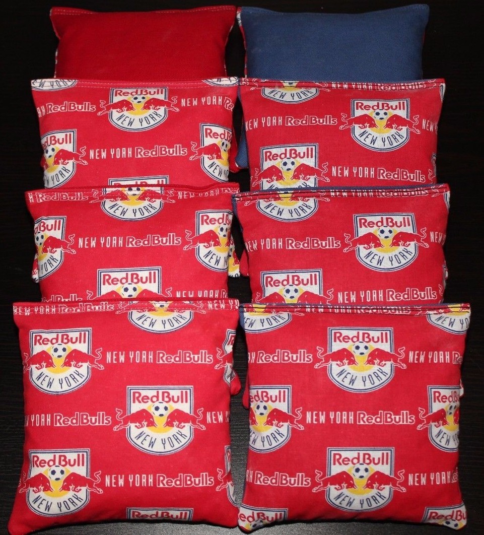 NEW YORK Red Bulls Soccer Cornhole Bean Bags 8 ACA Regulation MLS Red & Blue