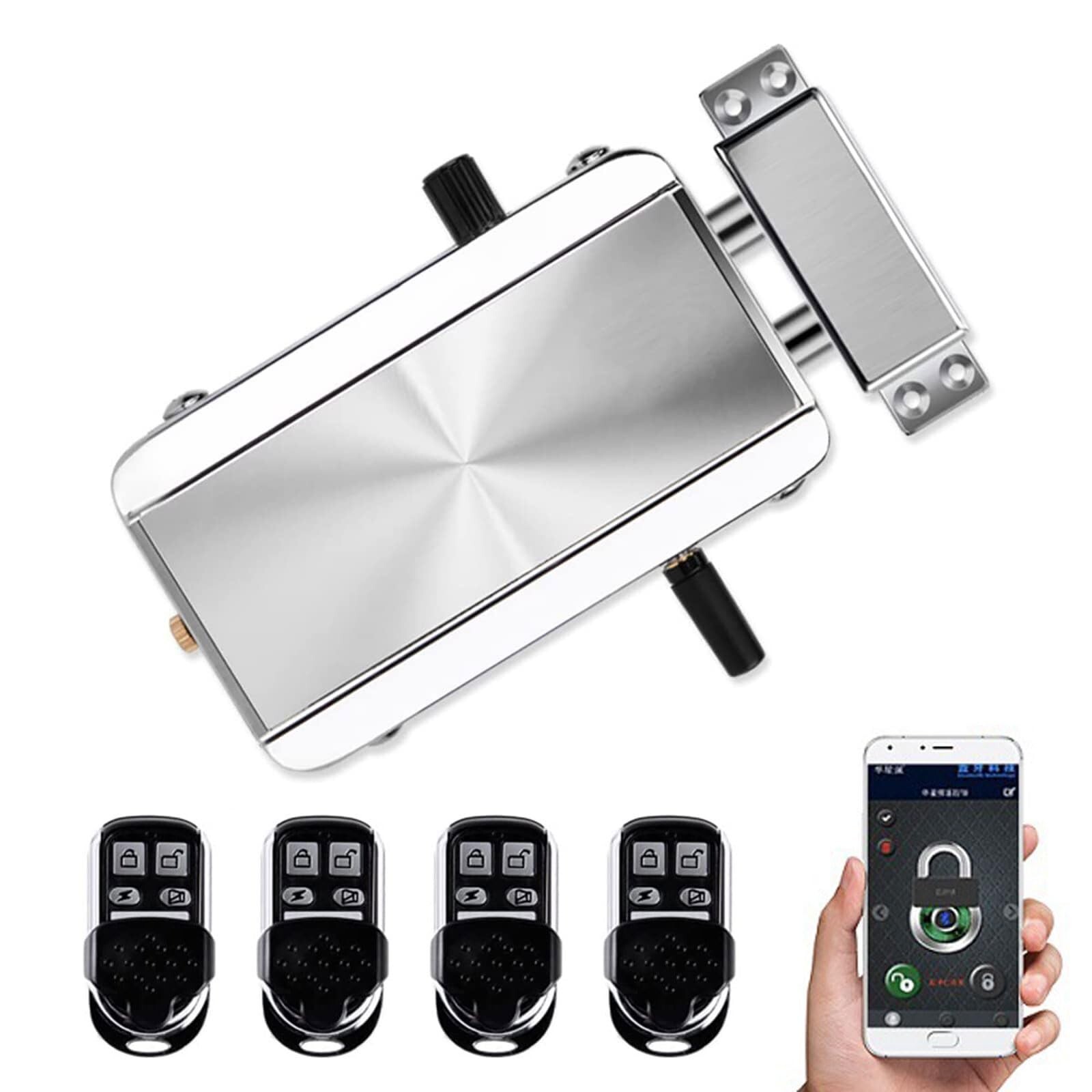 Electronic Deadbolt Door Lock, Anti-Theft Remote Deadbolt Door Lock Zinc Allo...