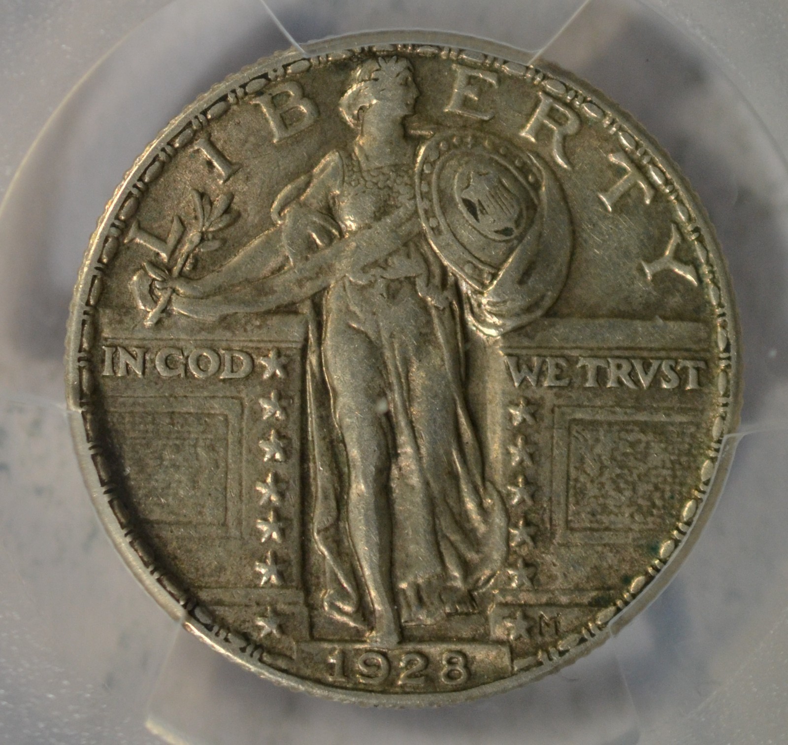 1928 Standing Liberty quarter, PCGS AU50