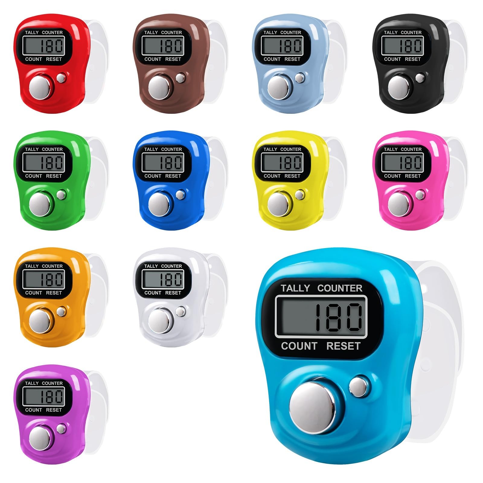 12 Pack Electronic Finger Counter, 5 Digit LCD Electronic Digital Display, Ha...