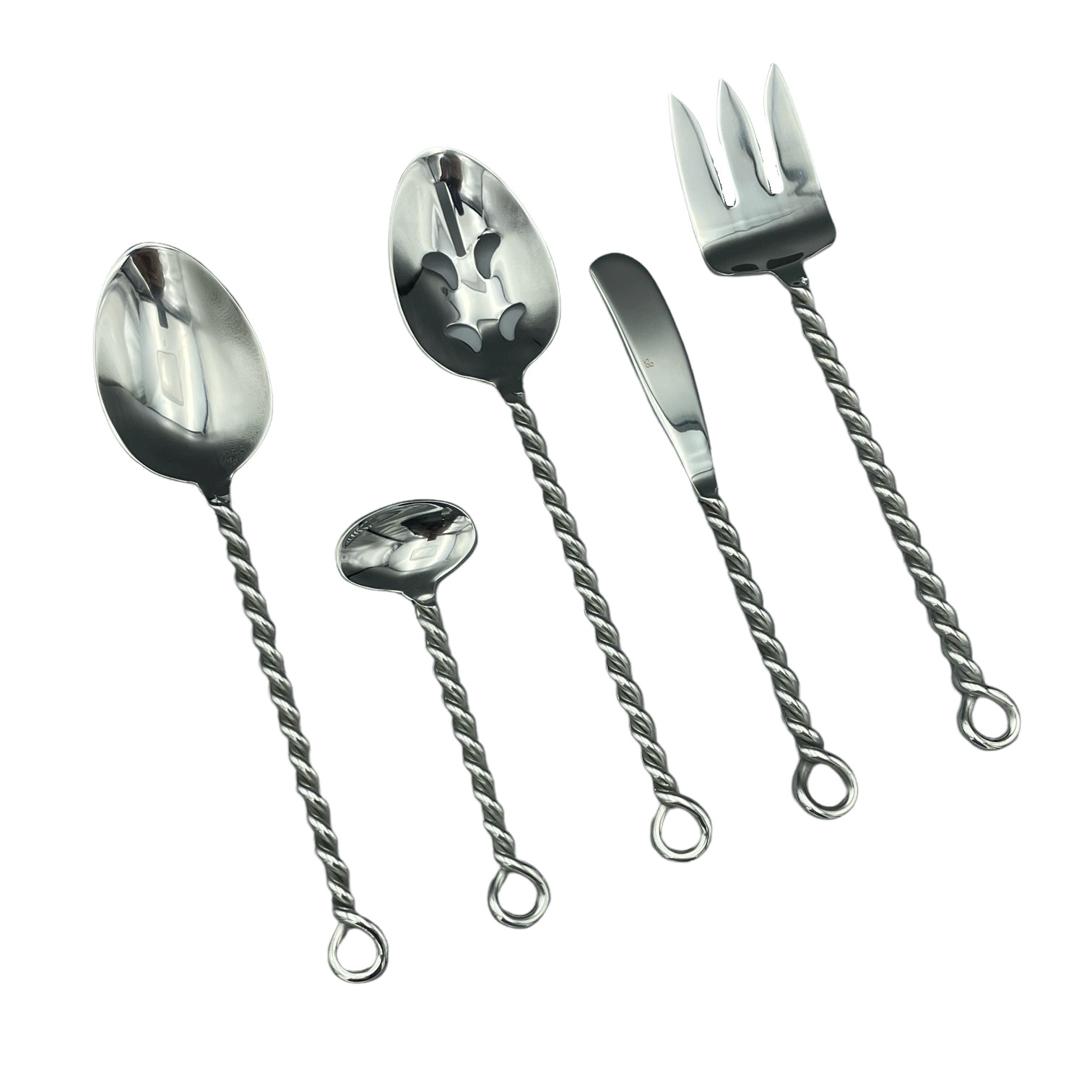 Gourmet Settings Silver Braid 18/10 Stainless Steel 5pc. Hostess Set