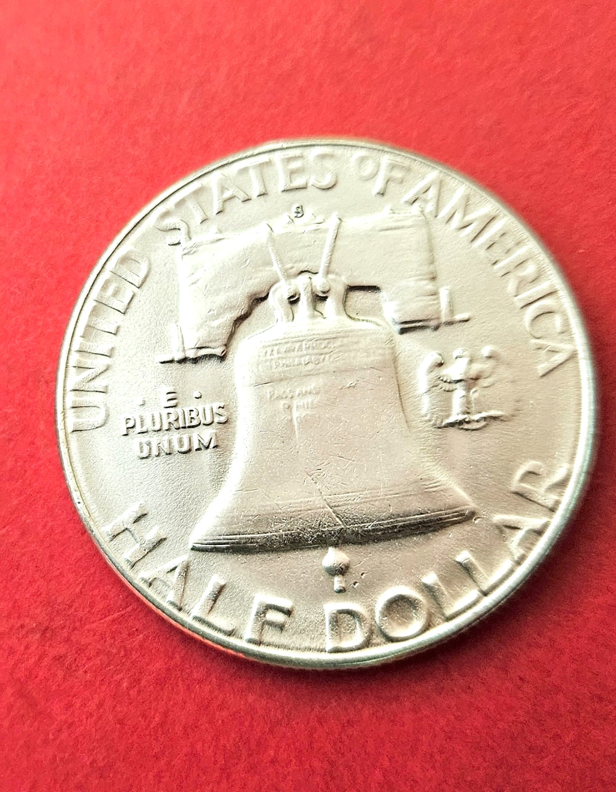 1954 S Franklin Silver Half Dollar. AU. Nice Bell Lines. 90% Silver.