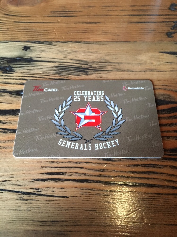 2015 Oceanside Generals Vijhl TIM HORTONS BCHL HOCKEY GIFT CARD Very Rare