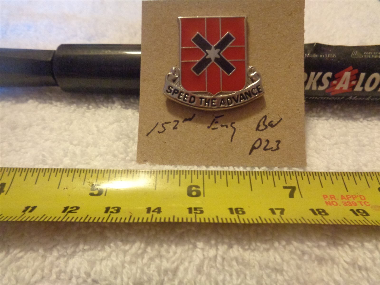 152nd Engineer Battalion P23 Unit Crest, DI, DUI (DRAW#95)