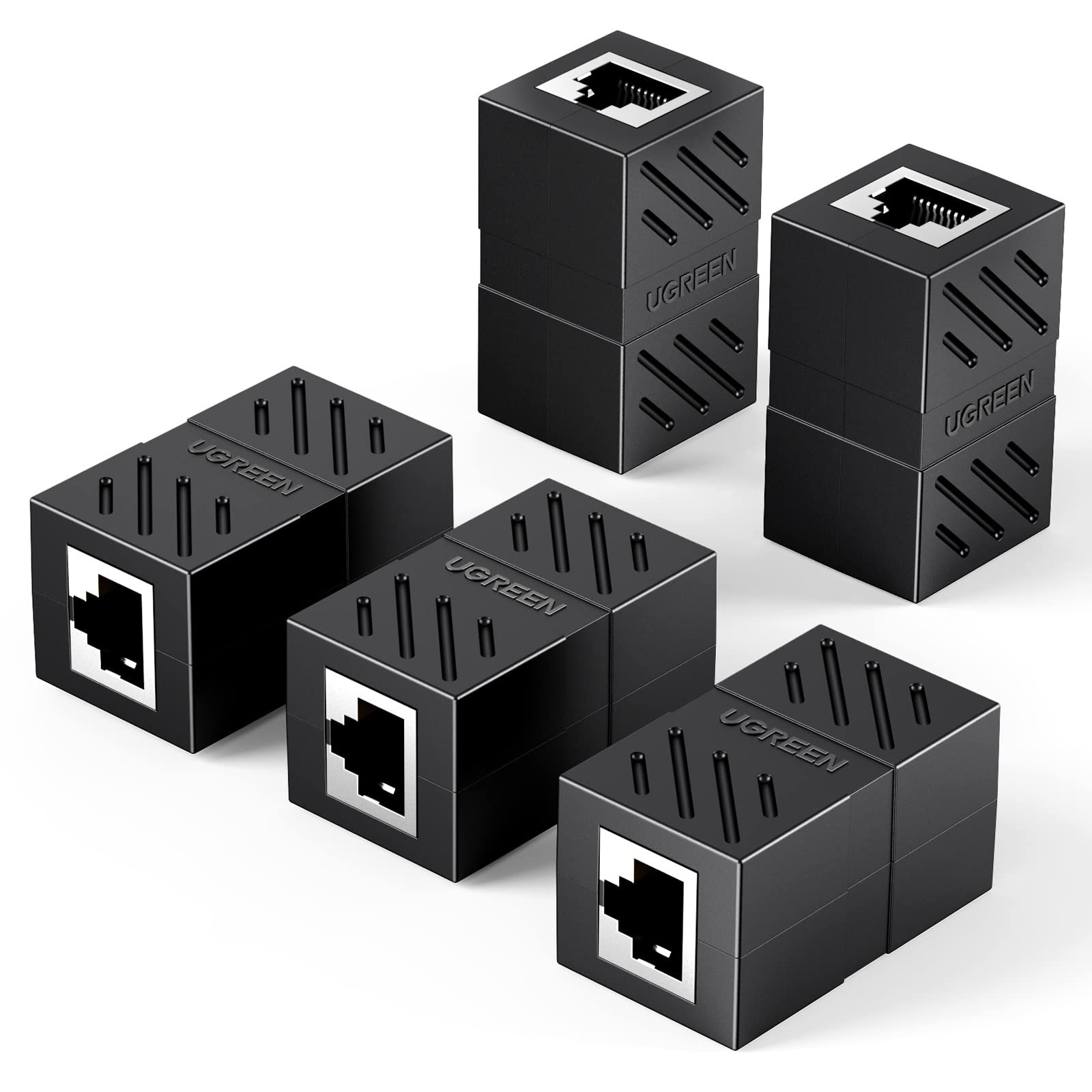 UGREEN RJ45 Coupler Ethernet Extender Connector 5 Pack Inline Black